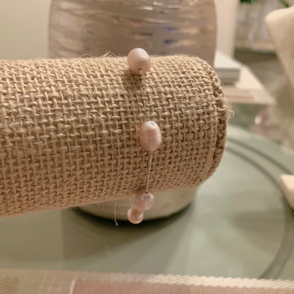 Dainty Freshwater Pearl Drop Bracelet – Elegant & Minimalist Charm - Picture 2 of 5